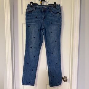 Westport Denim Straight Leg Jeans with Floral Accents